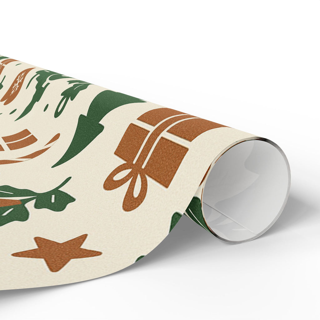 Farm themed Christmas Wrapping Paper With Tractors and Trees