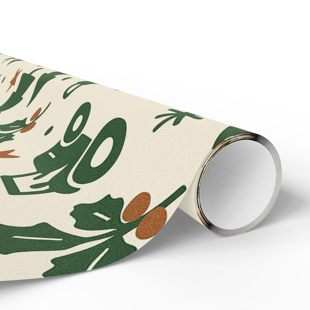 Farm themed Christmas Wrapping Paper With Tractors and Trees